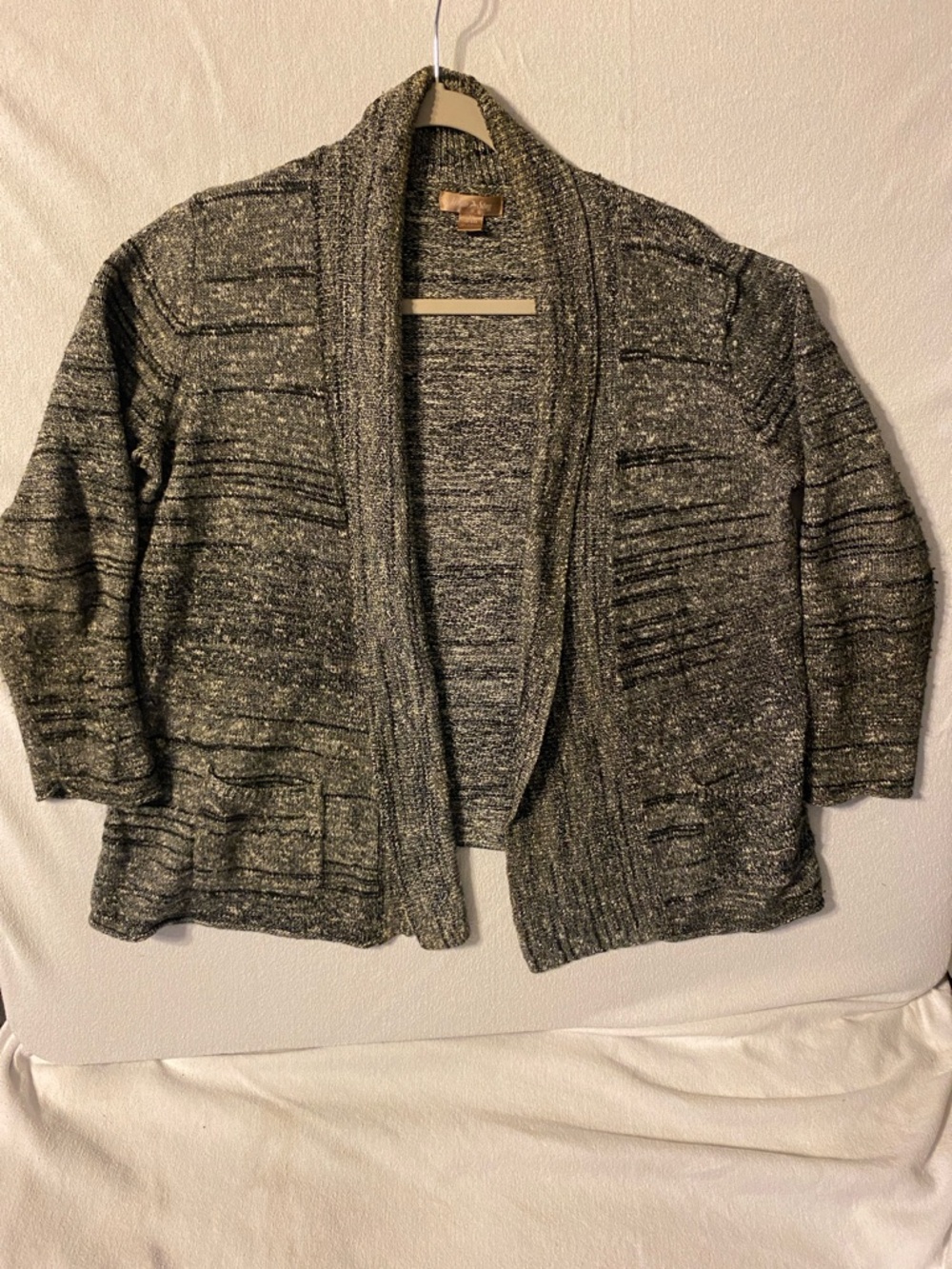 White Stag Cozy Open-Front Women’s Sweater Cardigan Heather Gray Size Medium